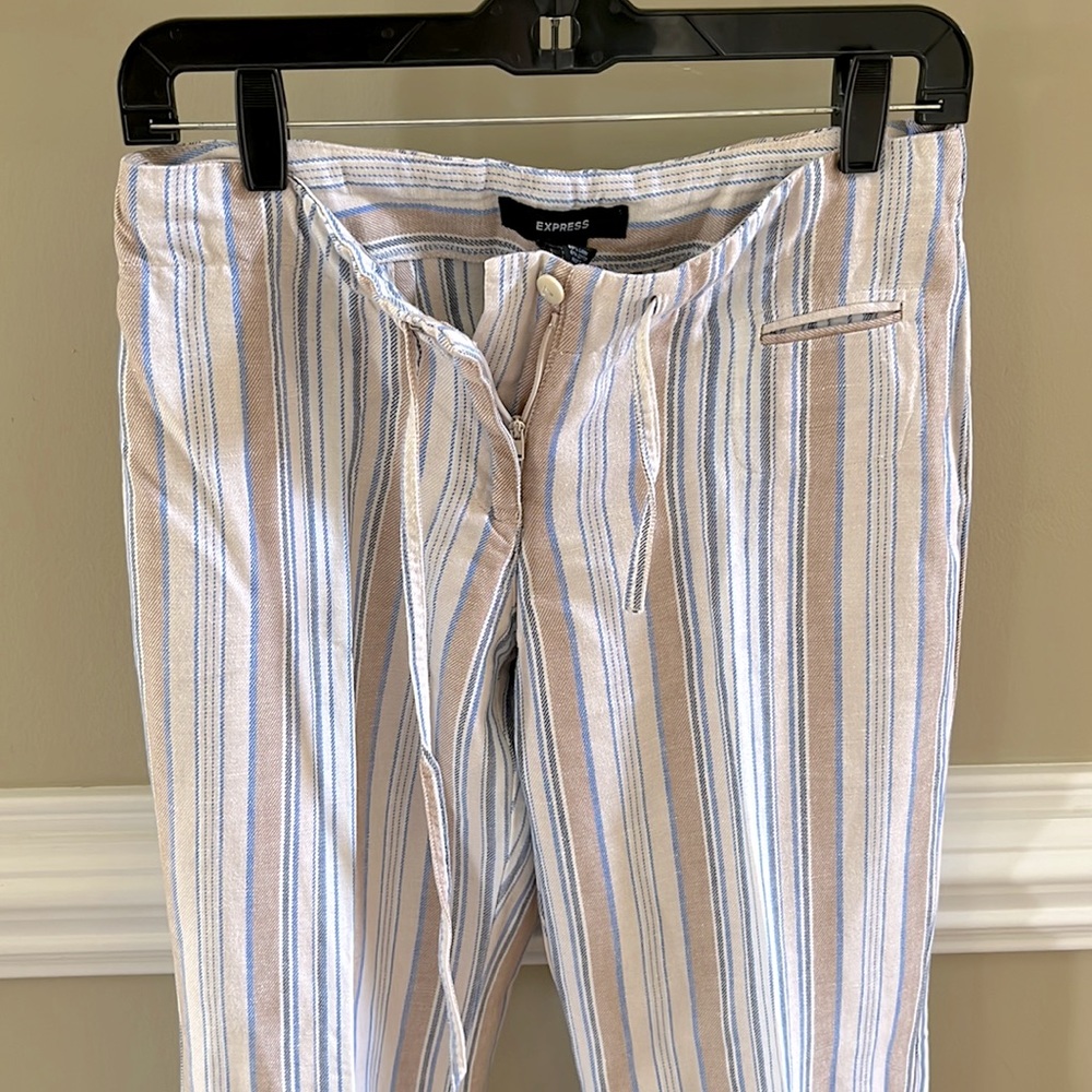 Express 5/6 linen striped pants